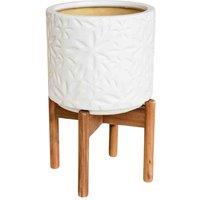 Ivyline Aspen Flower White Planter H40Cm D28Cm, White