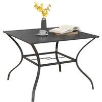 Outsunny 4 Seat Table w/ Parasol Hole - Grey, Grey