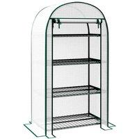 Outsunny 80 x 49 x 160cm Mini Greenhouse w/ Shelf White, White