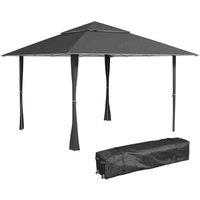 Outsunny 4x4m Pop-Up Gazebo w/ Adjustable Legs - Dark Grey, Grey