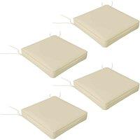 Outsunny Set of 4 Outdoor Seat Cushions - Beige, Cream