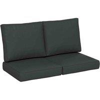 Outsunny Set of 3 Outdoor Seat Cushions w/ Back - Grey, Grey