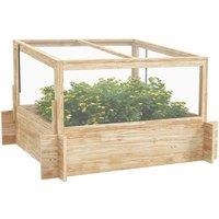 Outsunny Outdoor Raised Garden Bed w/ Cold Frame Greenhouse, Yellow