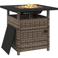 Outsunny 50,000 BTU Rattan Fire Pit Table, Brown, Brown