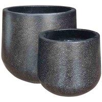 Suntime Black Terazzo Pots, Black