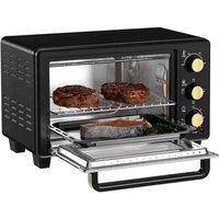 HOMCOM Mini Oven 16L Countertop Oven w/ Adjustable Temp Timer 1400W, Black