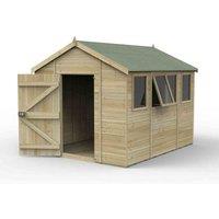 Forest Garden Timberdale 10x8 Apex Shed - Four Windows, Brown