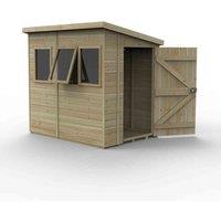 Forest Garden Timberdale 7x5 Pent Shed - Three Windows, Brown