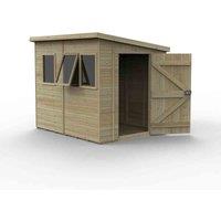 Forest Garden Timberdale 8x6 Pent Shed - Three Windows, Brown