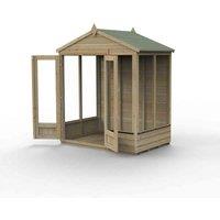 Forest Garden Beckwood Apex Summerhouse 6x4 - Double Door - 5 Windows, Brown