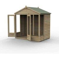 Forest Garden Beckwood Apex Summerhouse 7x5 - Double Door - 4 Windows, Brown