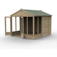 Forest Garden Beckwood Apex Summerhouse 8x10 - Double Door - 6 Windows, Brown