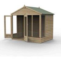 Forest Garden Beckwood Apex Summerhouse 8x6 - Double Door - 4 Windows, Brown