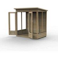 Forest Garden Beckwood Pent Summerhouse 6x4 - Double Door - 5 Windows, Brown