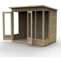 Forest Garden Beckwood Pent Summerhouse 7x5 - Double Door - 4 Windows, Brown