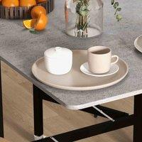 HOMCOM Drop Leaf Table w/ Wheels Folding Dining Table for Small Spaces, Grey, Grey