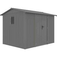 Rowlinson Brentvale 10x8 Premium Apex Metal Shed, Grey