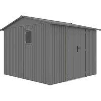 Rowlinson Brentvale 10x10 Premium Apex Metal Shed, Grey