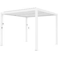 Maze Como Pergola Aluminium Square 40x40 w/ 4 Drop Sides / White, White