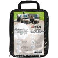 Maze Outdoor Cover for Kingston Corner Dining Set w/ Rising Table Left Handed, Black