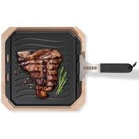 Kettler Cozze Reversible Cast Iron Pan w/ Bamboo Tray 33 x 33cm, Multi