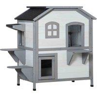 PawHut Kitten Condo w/ Openable Roof, Catio Enclosure, White, White