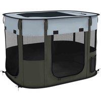 PawHut Portable Dog Pen for Puppies, Kittens, M - Grey, Grey