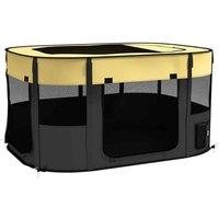 PawHut Portable Dog Pen for Puppies, Kittens, S - Yellow, Yellow