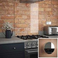 Clear Glass Kitchen Splashback With Chrome Caps 600X700Mm, Clear