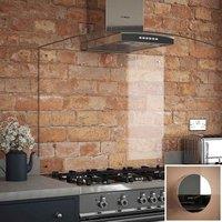 Clear Glass Kitchen Splashback With Chrome Caps 900X700Mm, Clear