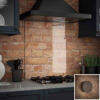 Clear Glass Kitchen Splashback With Bronze Caps 600X700Mm, Clear