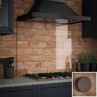 Clear Glass Kitchen Splashback With Bronze Caps 900X700Mm, Clear