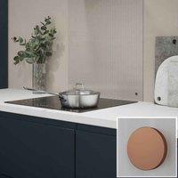 Clear Fluted Glass Kitchen Splashback With Copper Caps 600X750Mm, Clear