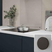 Clear Fluted Glass Kitchen Splashback With Bronze Caps 600X750Mm, Clear