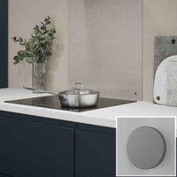 Clear Fluted Glass Kitchen Splashback With Satin Chrome Caps 600X750Mm, Clear