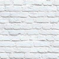 Muriva Ltd Muriva Painted Brick White Wallpaper 10m x 53cm, White