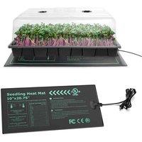 GardenSkill XL Heated Propagator/Tray 58x37x29cm, Black