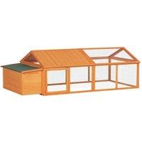 PawHut Wooden Chicken Run for 4-8 Chickens/Ducks, Orange
