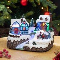 Festive 17cm Bo Lit Snow Covered House, White