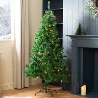 Robert Dyas 6Ft Alaskan Pine Pre-lit Warm White, Green