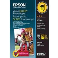 Epson Value Glossy Photo Paper bogof 10X15 - 20 Pck 183 Gsm , Multi