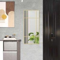 HOMCOM Window Style Vanity Mirror 110 x 50cm - Gold