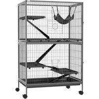 PawHut Small Animal Cages for Chinchilla Ferret Kitten, Grey