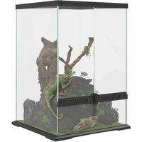 PawHut Glass Reptile Terrarium, 40L Vivarium, Black