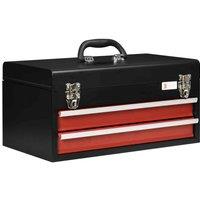 DURHAND Lockable 2 Drawer Tool Chest - Black, Black