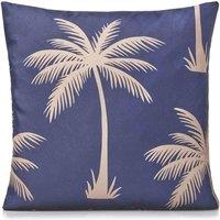 Luxury Living Palm Outdoor Water Repellent Cushion, Blue