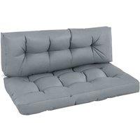 Luxury Living Plain Grey 2 Piece Pallet Cushion Set, Grey