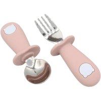 Chomp Toddler Steel Cutlery Set - Rose, Pink