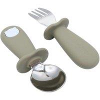 Chomp Toddler Steel Cutlery Set - Sage Green, Green