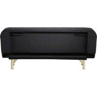 LPD Furniture Burlington Sofa Bed Black Velvet And Brushed Gold, Black